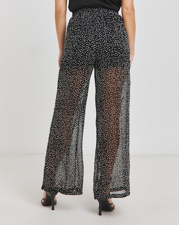 Mono Spot Wide Leg Chiffon Trousers