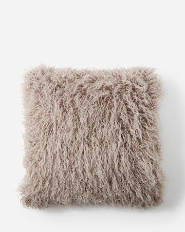 Mongolian Faux Fur Cushion - Mink