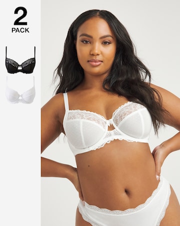 Pretty Secrets 2 Pack Eva Black/White Full Cup Bras