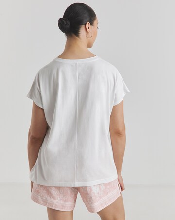 Simply Be Leopard Detail Cotton Cheesecloth Pyjama Shortie Set