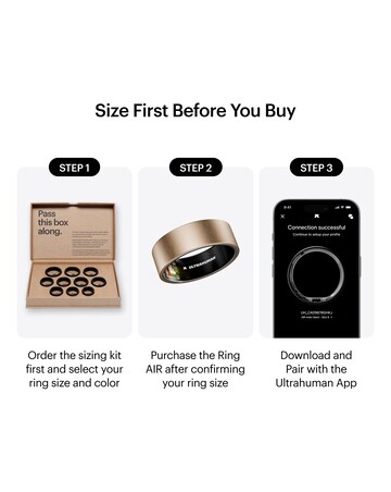 Ultrahuman Ring AIR Bluetooth Smart Ring - Brushed Rose Gold - Size 7