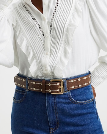 Floral Embroidered Jean Belt