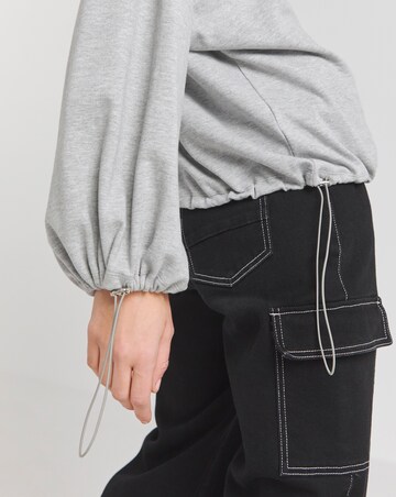 Grey Marl Toggle Detail Sweatshirt
