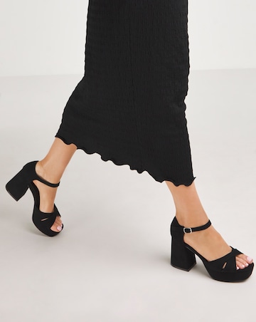 Mia Cross Front Platform Heeled Sandals Standard D Fit