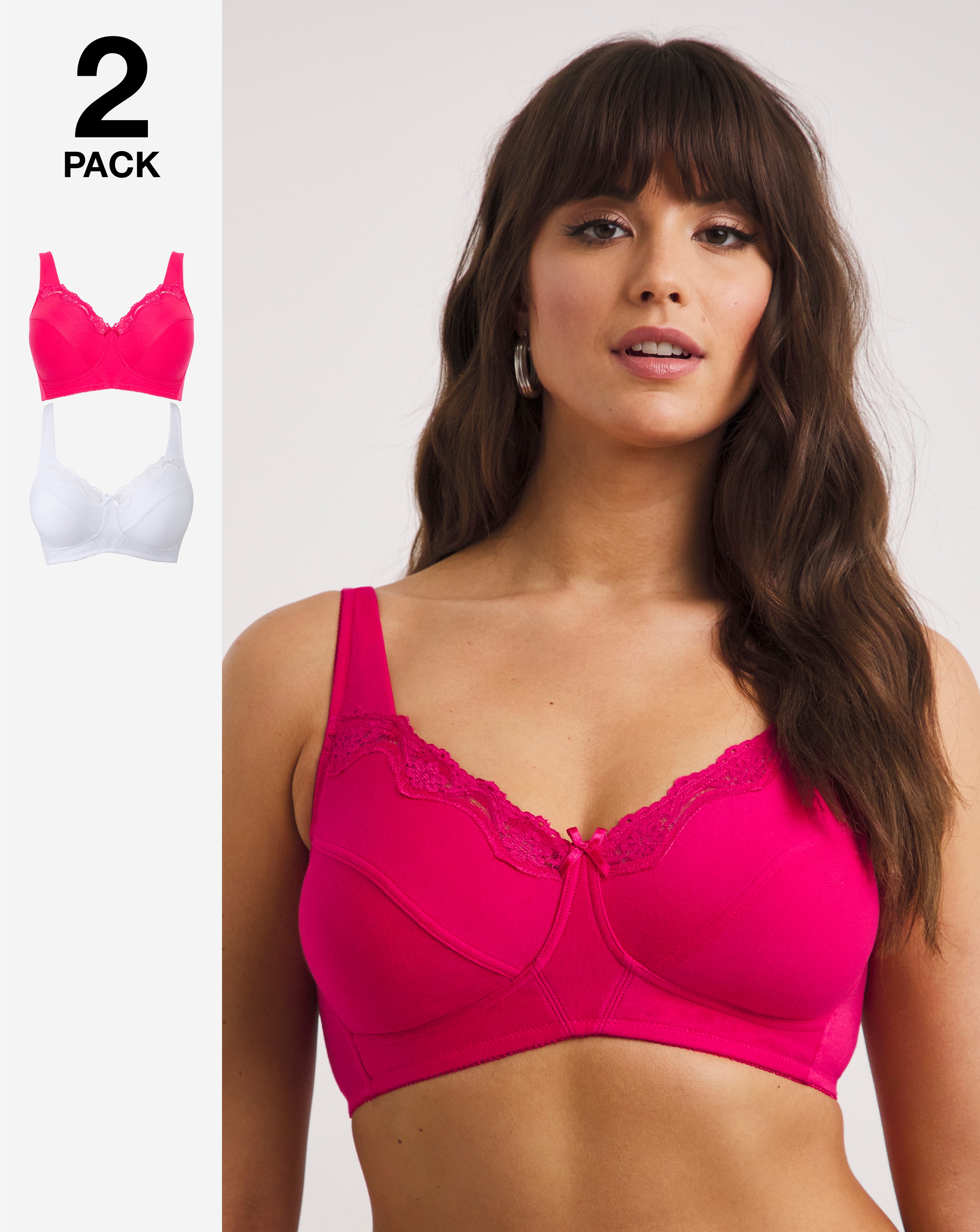 Pretty Secrets Sarah 2 Pack Full Cup Non Wired Bras