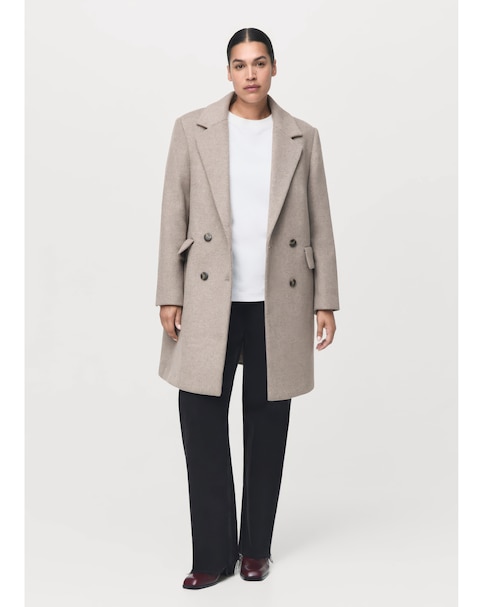 Mango Cream Button Up Coat