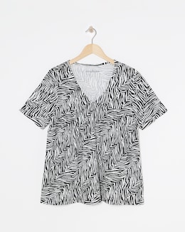 Zebra V Neck Floaty Tee