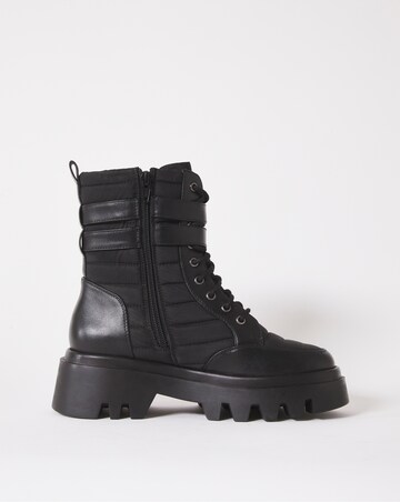 Monza Quilted Nylon Hiker Boots Ex Wide Fit