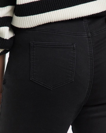 Black Fleece Lined Cosy Warm Feel Stretch Flare Leg Jeans