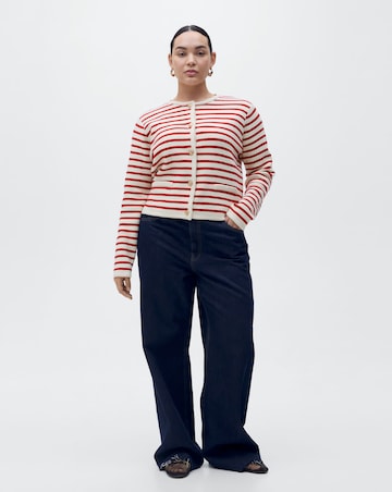 Mango Striped Knit Cardigan