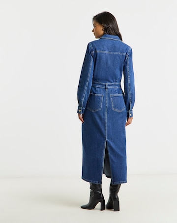 Statement Button Midaxi Denim Dress