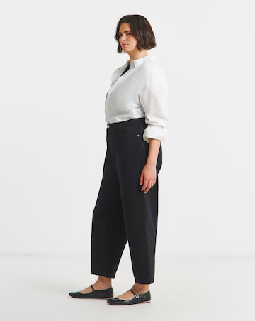 Simply Be Black Broderie Detail Barrel Leg Jeans