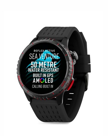 Reflex Active Venture AMOLED 50m Swim GPS Silicone Strap Smart Watch - Black