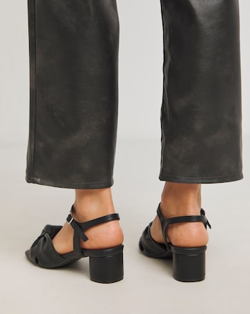 Tamika Volume Twist Flexible Sole Block Heel Sandals Wide E Fit