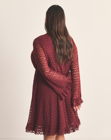 Burgundy Lace Skater Dress