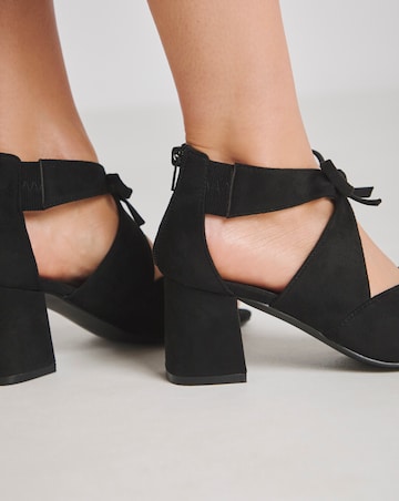 Dali Double Bow Block Heel Shoe Boots - Wide Fit (E)