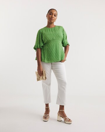 Joanna Hope Metallic Dobby Blouse