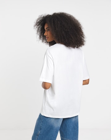 White Oversized Slouchy Pure Cotton Crew Neck T-Shirt