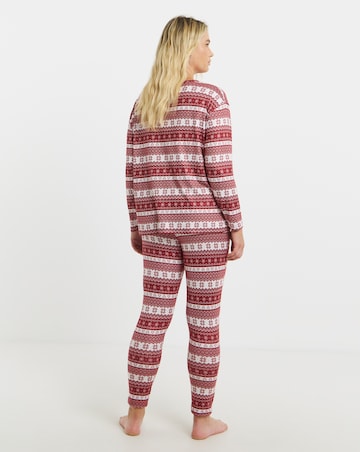 Simply Be Brushed Rib Lounge Set Fairisle