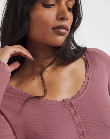 Simply Be Pink Lace Trim Top
