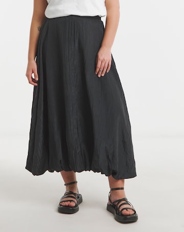 Simply Be Black Textured Bubble Hem Midaxi Skirt