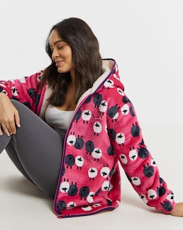 Joe Browns Sheep Print Zip Up Lounge Cardigan