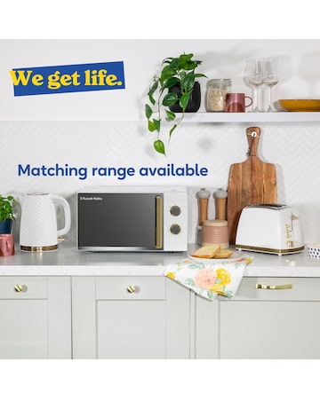 Russell Hobbs Groove 17 Litre Manual Microwave White