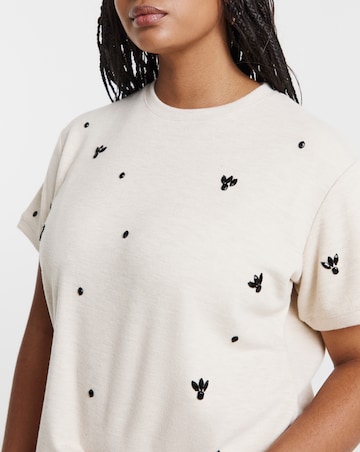 Oatmeal Cut & Sew Diamante Top