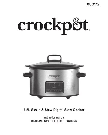 Crockpot CSC112 6.5L Digital Sizzle & Stew Slow Cooker with Induction