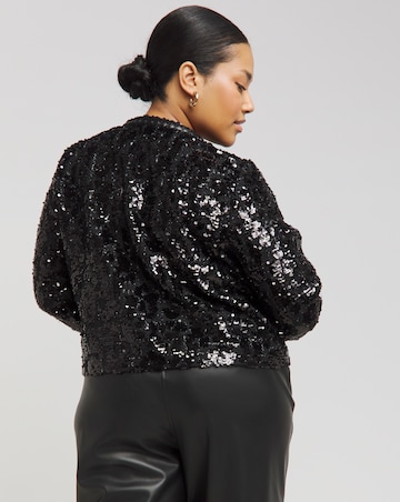 Joanna Hope Cropped Boucle Sequin Jacket