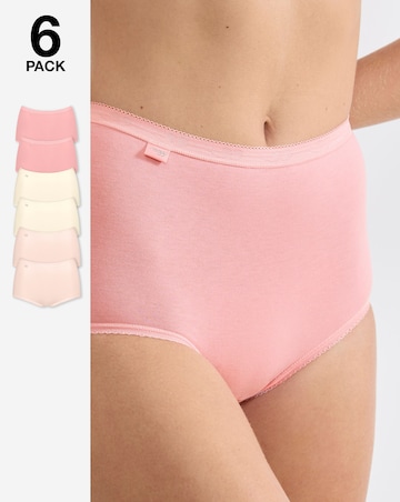 Sloggi (6 Pack) Cotton Basic Maxi Knickers Pink Multi