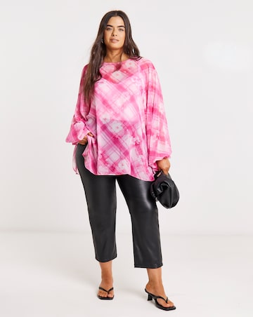Joanna Hope Check Print Blouse