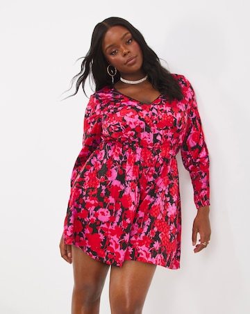 Floral Print Satin Jacquard Playsuit