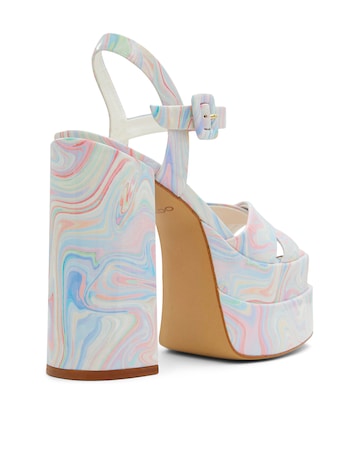 Aldo Gisel Swirl Print Platform Sandals D Fit