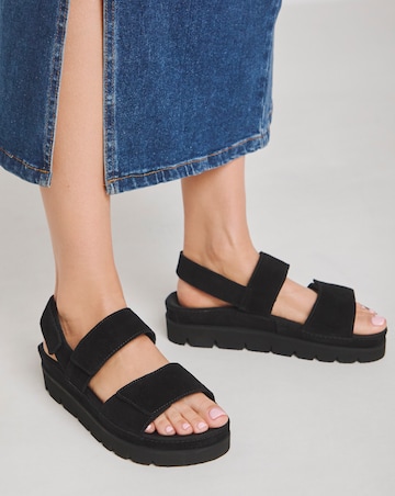 Chara Suede Touch and Close Sandals Wide E Fit