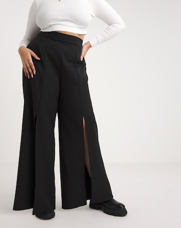 Split Front Wide Leg Trousers