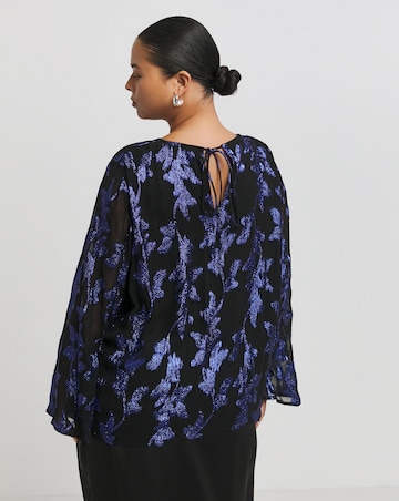 Jacquard Tie Back Blouse