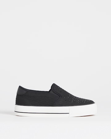 Cali Slip On Canvas Trainer - Wide Fit (E)