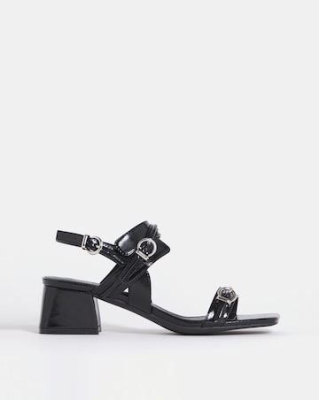Jordin Two Strap Buckle Detail Heeled Sandals - Extra Wide Fit (EEE)