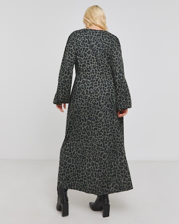 Green Animal Supersoft Midi Dress
