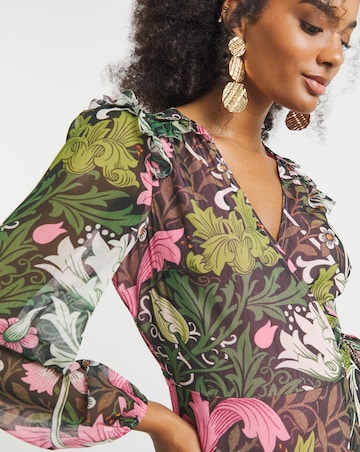 Hope & Ivy Rosehip William Morris Society Maxi Dress