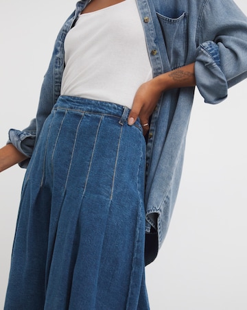 Dark Blue Maxi Denim Kilt