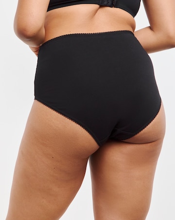 Pretty Secrets 5 Pack Lace Top Full Brief Knickers - Black