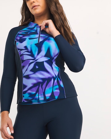 Sports Swim Zip Up Rash Guard