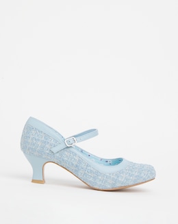 Joe Browns Blue Heeled Tweed Mary Jane- Extra Wide Fit (EEE)