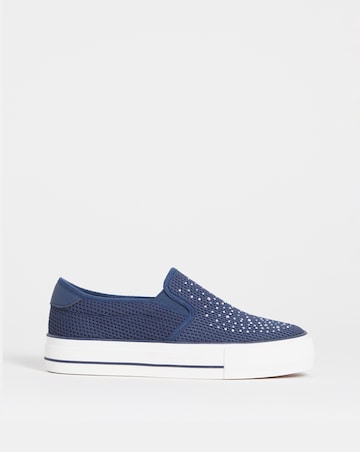Cali Slip On Canvas Trainer - Extra Wide Fit (EEE)