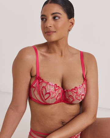 Ann Summers Love Struck Non Pad Balcony Wired Bra Mid Pink