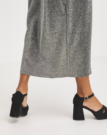 Mia Cross Front Platform Heeled Sandals Wide E Fit