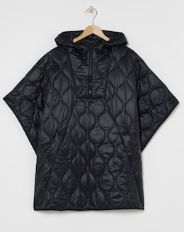 Black Quilted Poncho