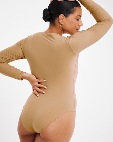 MAGISCULPT Light Control (2 Pack) Smoothing Long Sleeve Bodysuits Black/Latte